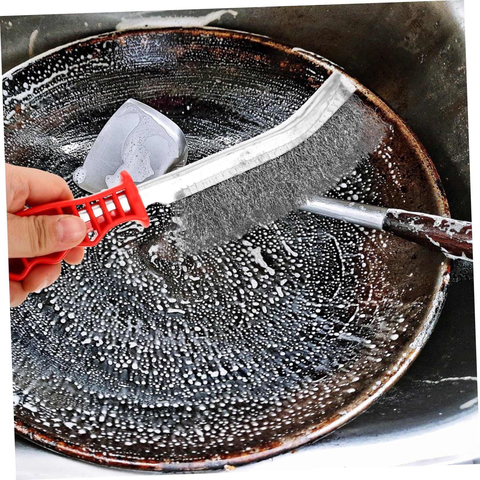 jojofuny 20 Piezas Cepillo de Alambre Cepillo de Parrilla Reutilizable raspador de Parrilla de Barbacoa Cepillo de Cocina Cepillo para Limpiar Limpiador Suministros para Acampar Caucho