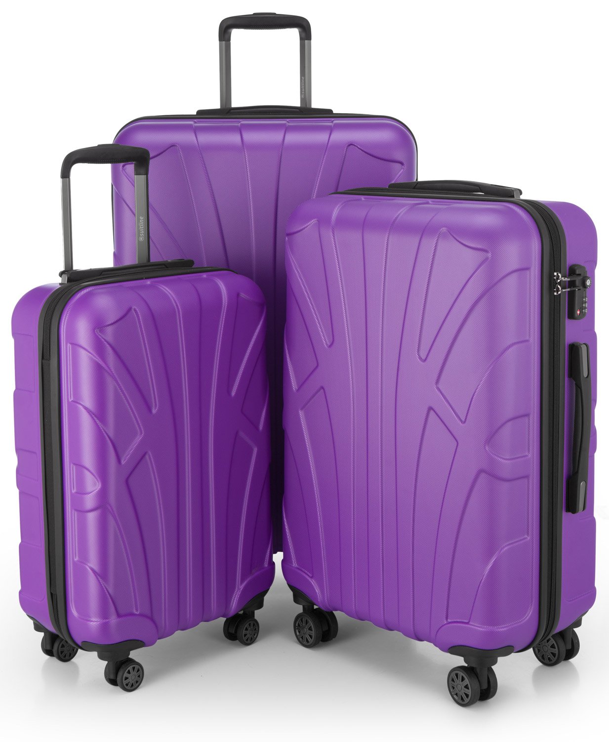 Suitline - Maleta de Mano rígida, Trolley 4 Ruedas, TSA, 55 cm, Aprox. 34 litros, 100% ABS Mate, Azul Oscuro — view 130