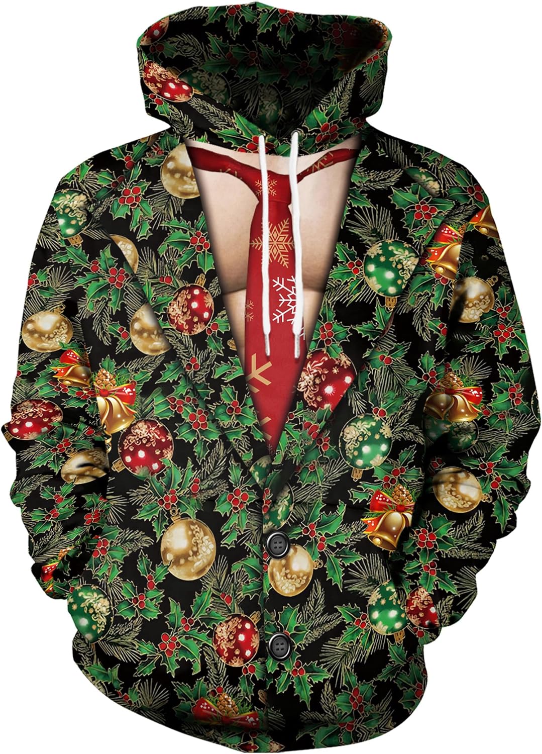 Arvilhill Mens Christmas Hoodies Funny Ugly 3D Printed Graphic Unisex Pullover with Pocket (S-3XL)