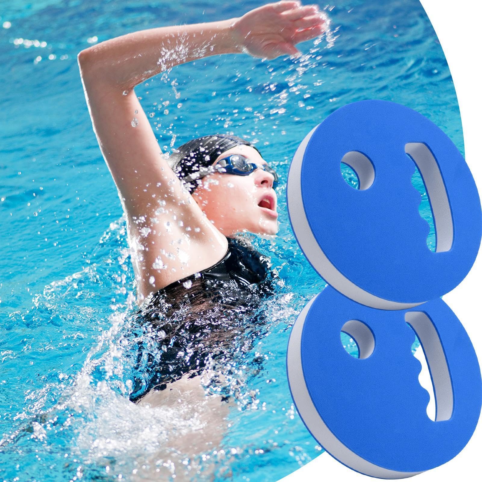 Disques manuels d'Aquagym lot de 2 résistance à poignée manuelle équipement d'exercice piscine