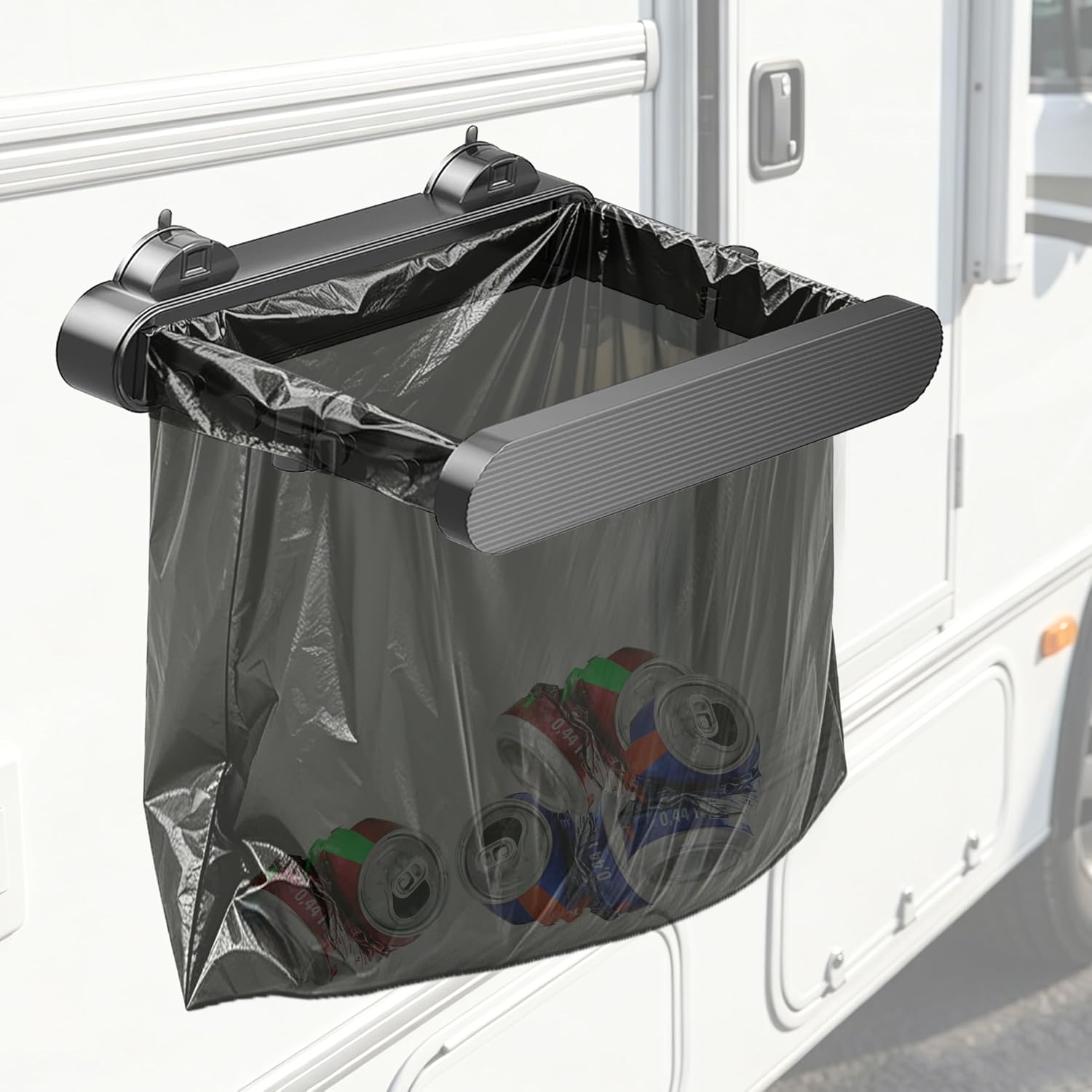 RV Exterior Trash Bag Holder, No Drill Suction Cup Collapsible Rack