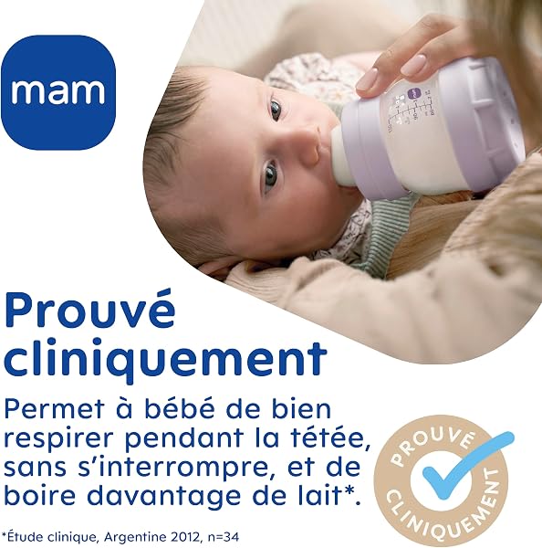 MAM|Mon coffret Naissance(6 produits)Sable 4 biberons Easy Start Anti-Colique+1 sucette Naissance+1 boîte doseuse offerte–Cadeau de naissance idéal avec biberons et tétine ultra douce-dessin aléatoire - 5