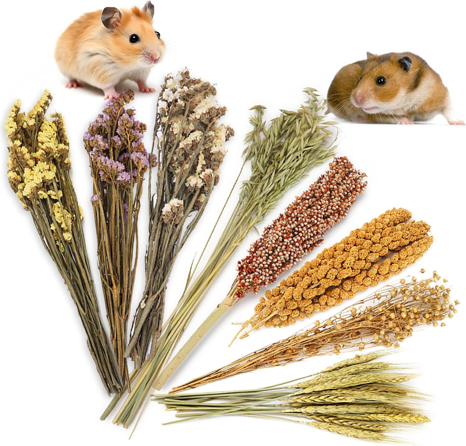 SanmooAio Hamster Natural Flower & Herb Bedding,Habitat Decor Sprays