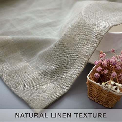 Miniatura 8 de Cortinas de cocina de lino para ventana pequeña de 36 pulgadas de largo, 2 paneles con bolsillo con pestañas traseras, arpillera primitiva, granja,