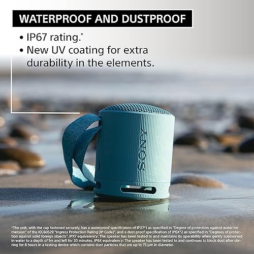 Miniatura 4 de Sony SRS-XB100 Altavoz de viaje inalámbrico Bluetooth portátil, ligero, supercompacto, extraduradero, IP67, resistente al agua y al polvo, batería