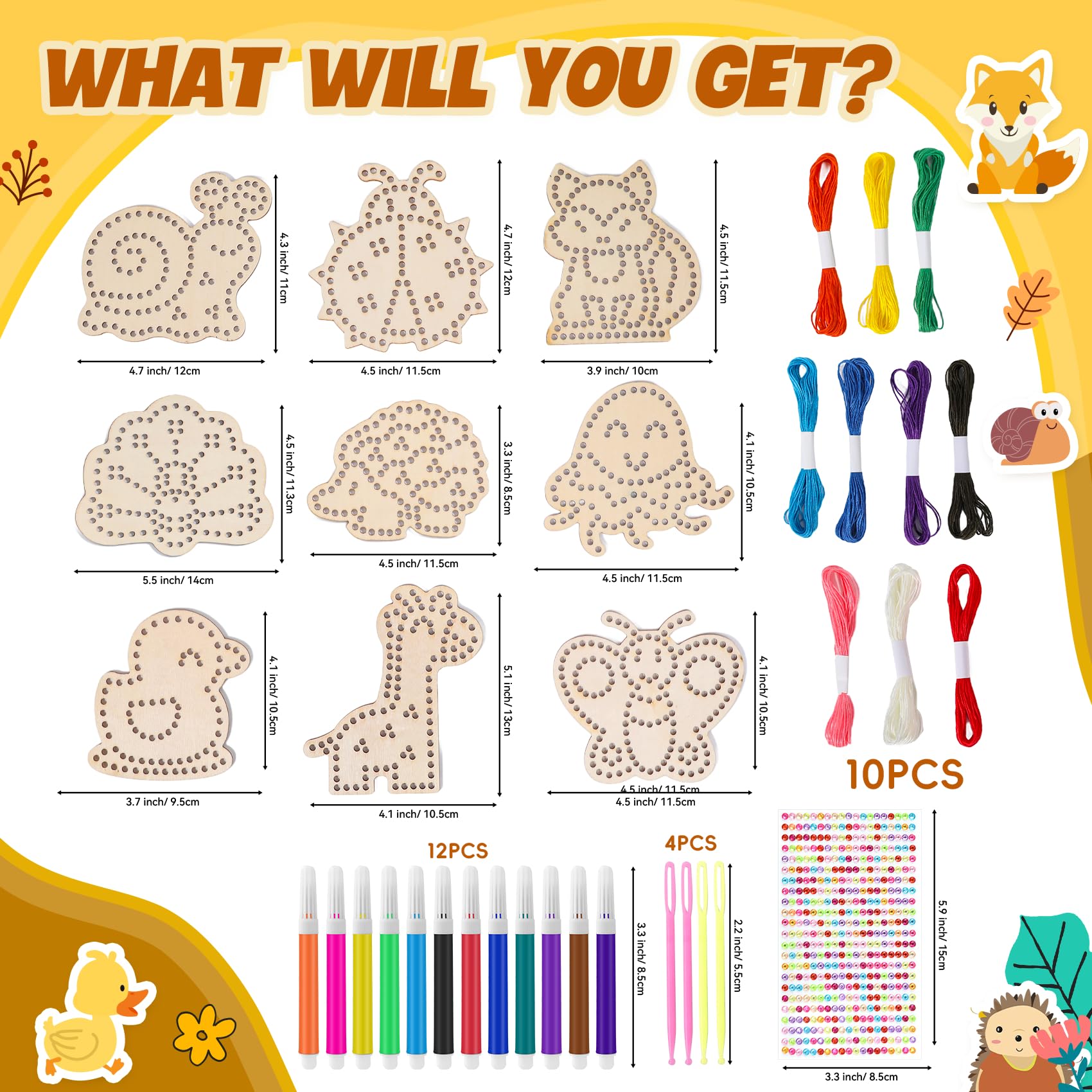 Liekadijiae 32 Pièces Kit Couture Enfant Feutre - Kit Bricolage Créatif Avec Animaux à Coudre - Loisirs Éducatifs