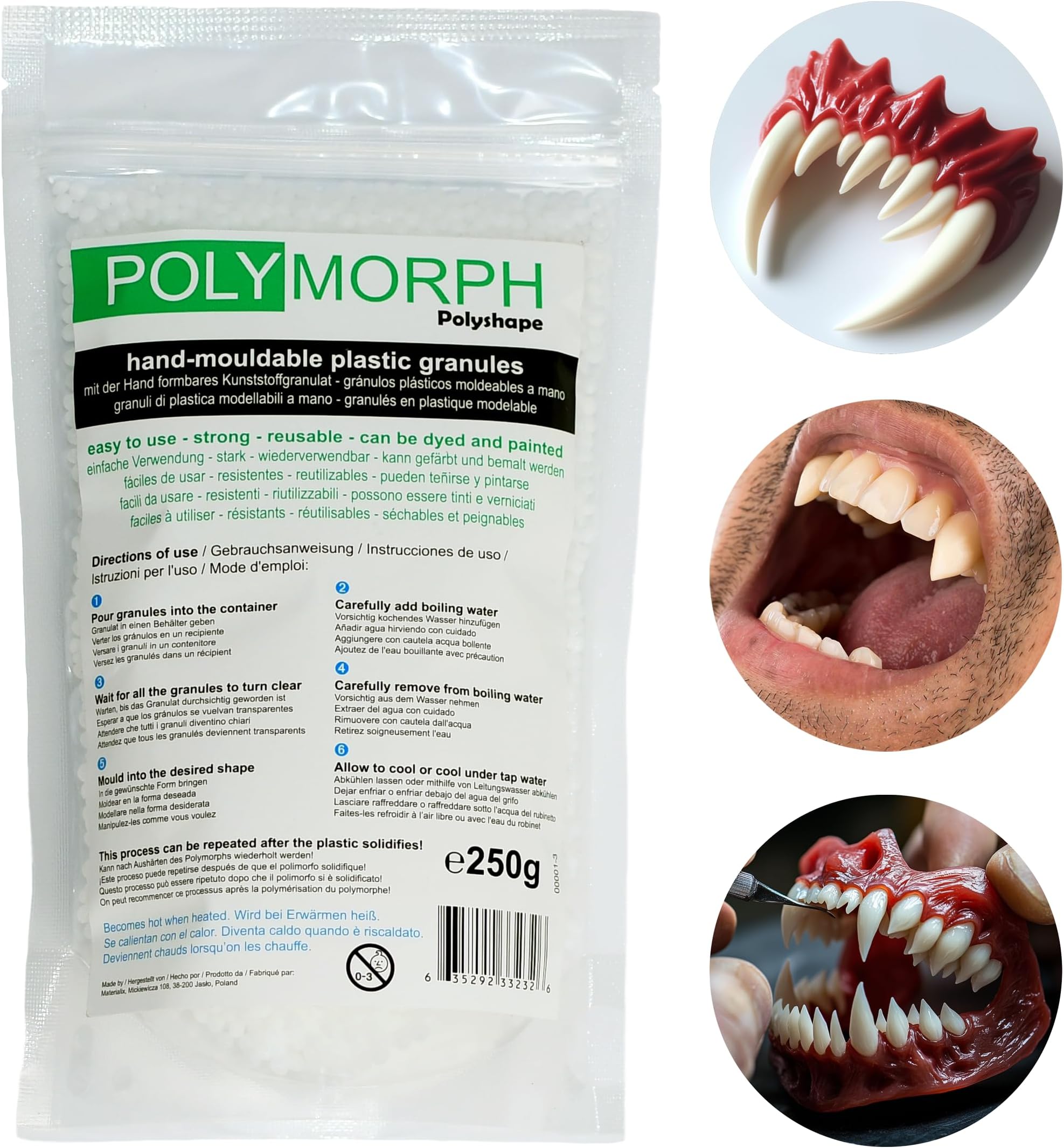– 250g Polyshape Polymorph Hand mouldable Plastic Bag