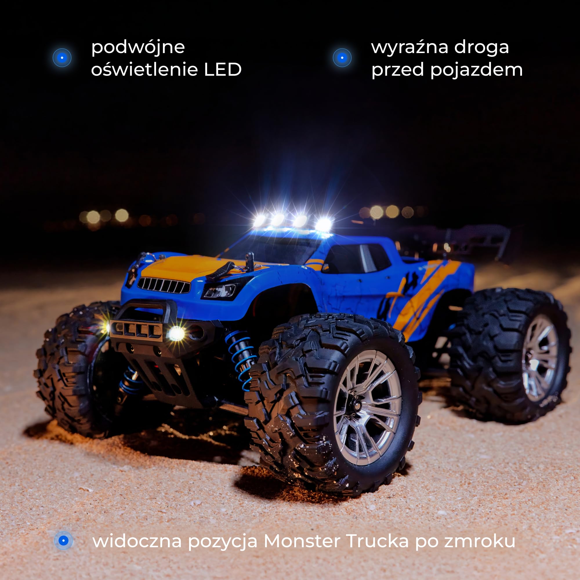 Overmax X-Shard zdalnie sterowany samochód 4WD 1:16 Offroad, do 30 km/h, z ogranicznikiem tempa, 2,4 GHz RC Monster Truck z metalowym napędem, amortyzatorami, zasięgiem 90 m, dla dzieci od 6 lat