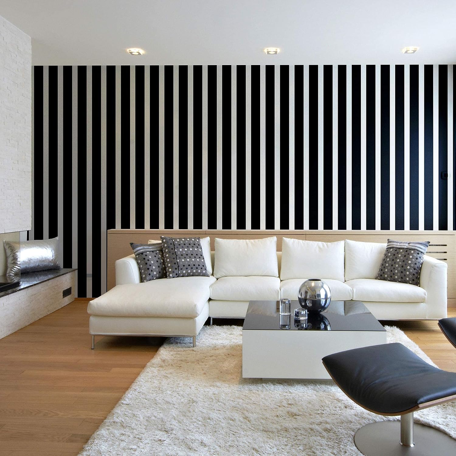 Walls By Me Peel and Stick White Horizontal Removable Wallpaper 4920-2ft x 4ft (61x122cm)