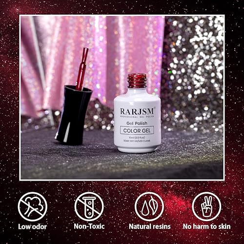 Miniatura 3 de RARJSM Esmalte de uñas de gel rojo ojo de gato, esmalte de gel de terciopelo rojo oscuro, 0.5 onzas líquidas, botella individual con barra