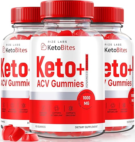 Paquete de 3 gomitas Keto Bites ACV, gomitas Keto ACV totalmente naturales para pérdida de peso avanzada, gomitas KetoBites, suplemento de vinagre