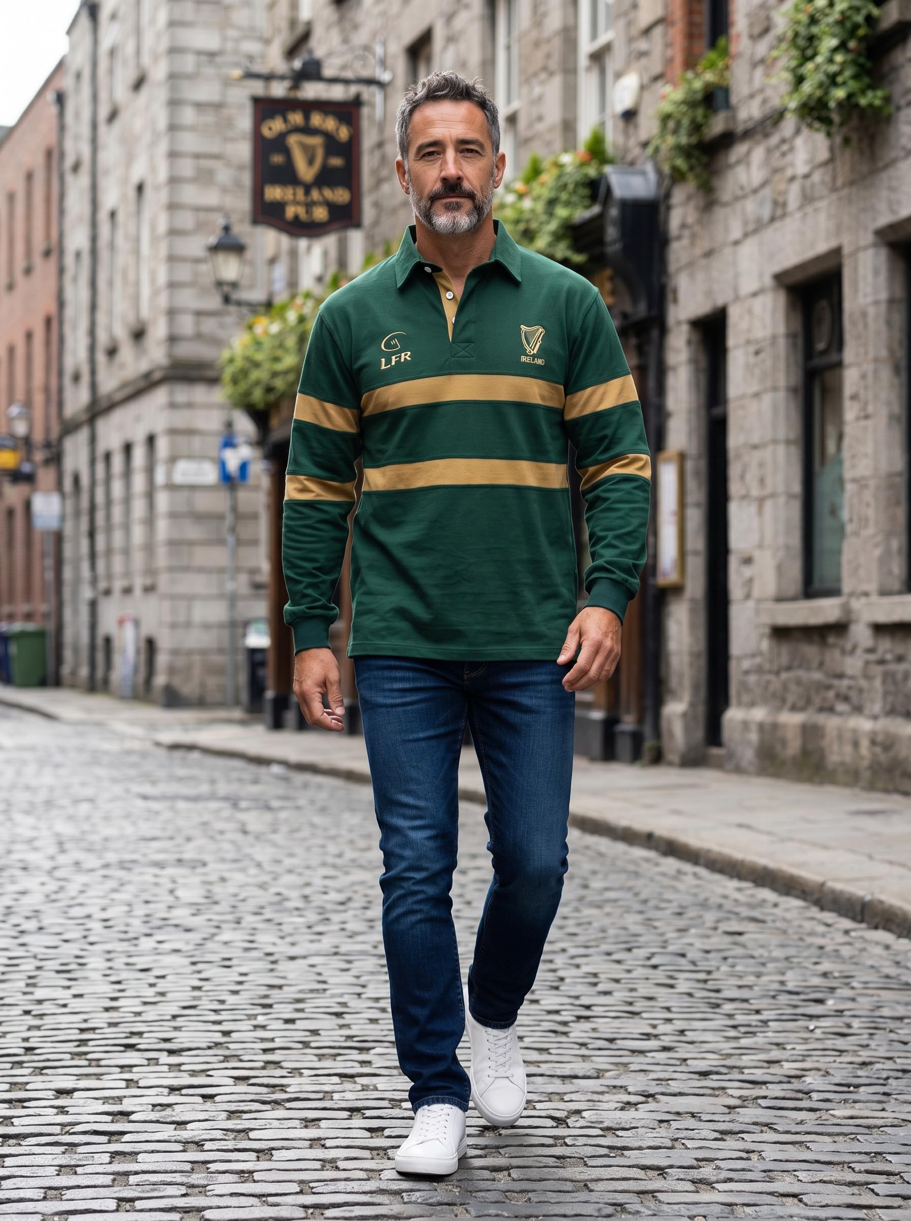 Irish Harp Rugby-Shirt für Herren