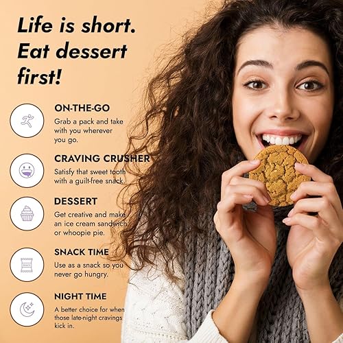 Miniatura 6 de 321glo - Galletas de colágeno  Galletas horneadas suaves, altas en proteínas, bajas en carbohidratos, bajas en azúcar  Snack keto para mujeres,