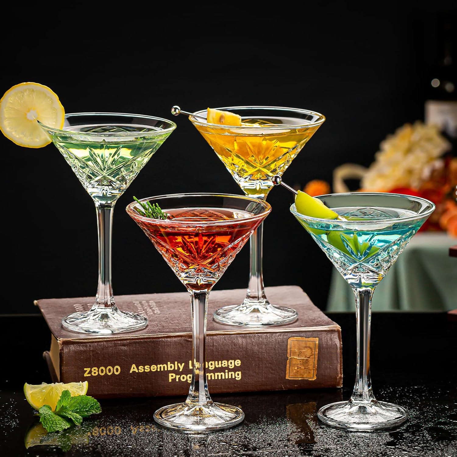 Vintage Martini Glasses, Set of 4 Crystal Coupe Glasses, 4oz Stemmed Cocktail Glasses, Margarita Cups, Champagne Glasses for Espresso Martini, Manhattan as Bar Glassware, Gifts - Image 3