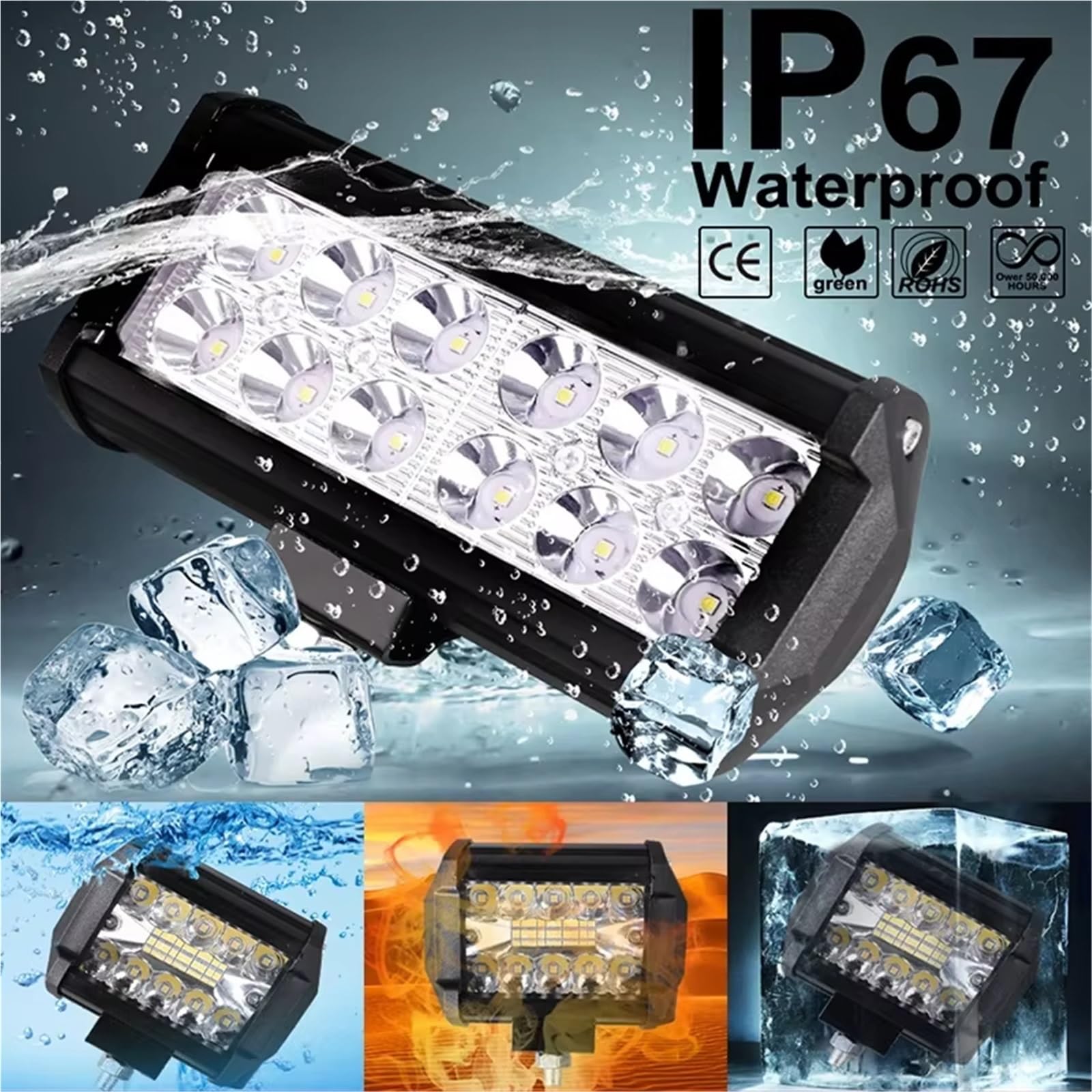 Faro Faros Luz De Trabajo Coche LED Todoterreno Focos 4x4 Lámpara Antiniebla Faro De Diodo SUV ATV Tractor Barco Camiones Excavadora Barra De Luz De 12V 24V(36W 2 Piece)