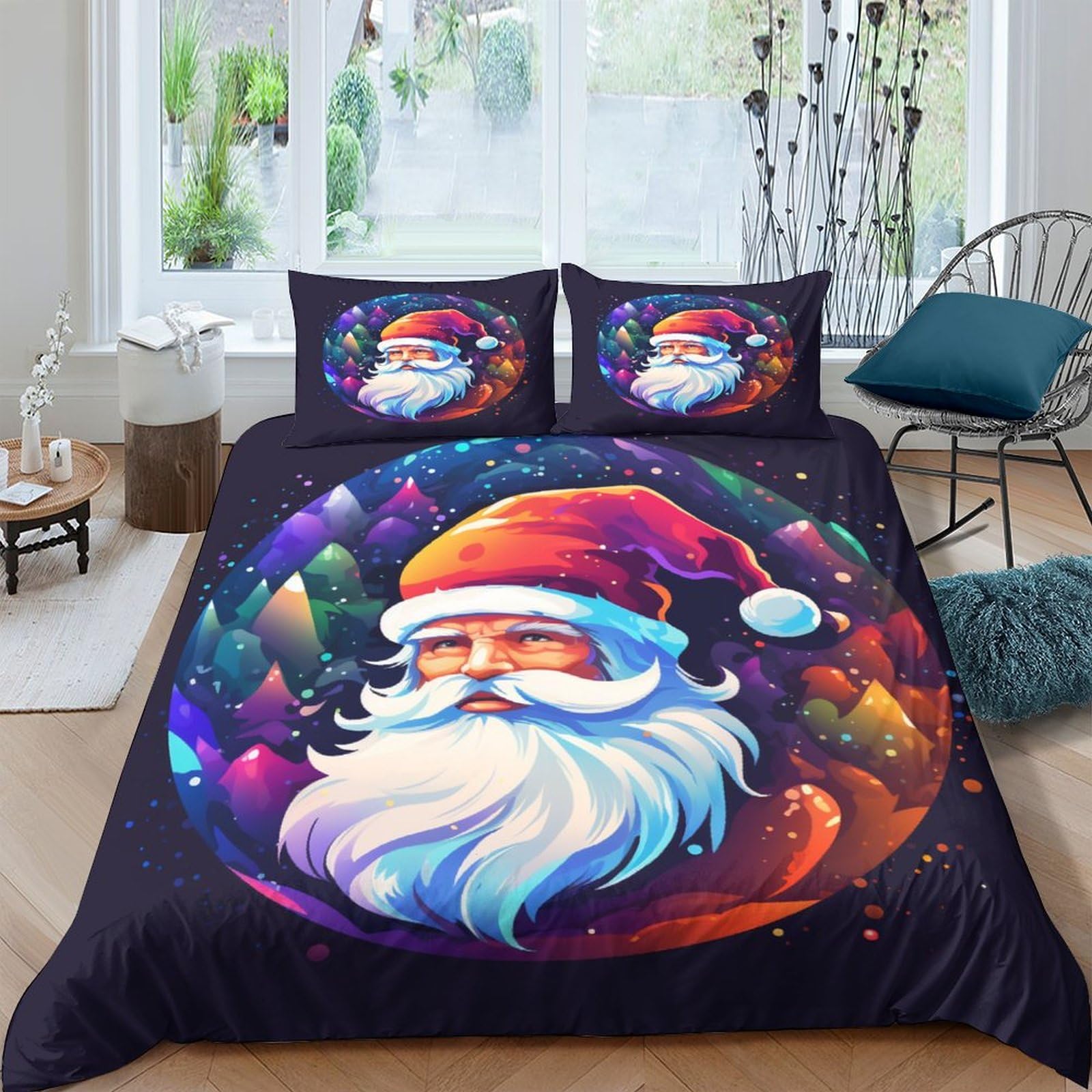 Housse de couette père Noël 3D pour réveiller la magie dans la chambre