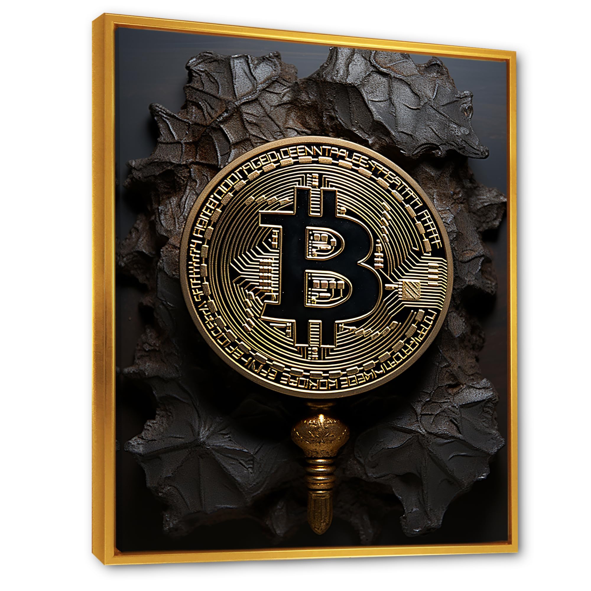 Amazon.com: DesignQ Large Fashion Bitcoin Wall Art, The Dark Elegance Of  Bitcoin, Fashion Bitcoin Gold Framed Wall art decor, Black Canvas wall art,  16x32 inches: Posters & Prints