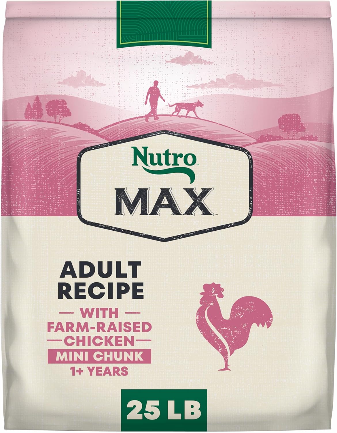 Nutro Max Mini Chunk Dry Dog Food, Adult Dog Food Dry Recipe with Farm-Raised Chicken, 25 lb. Bag