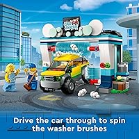 Vista 3 de LEGO City Car Wash 60362 Juego de Juguetes de Construcción, Divertida Idea de Regalo para Niños de 6+ Años, Presenta Cepillos Lavadores Giratorios e