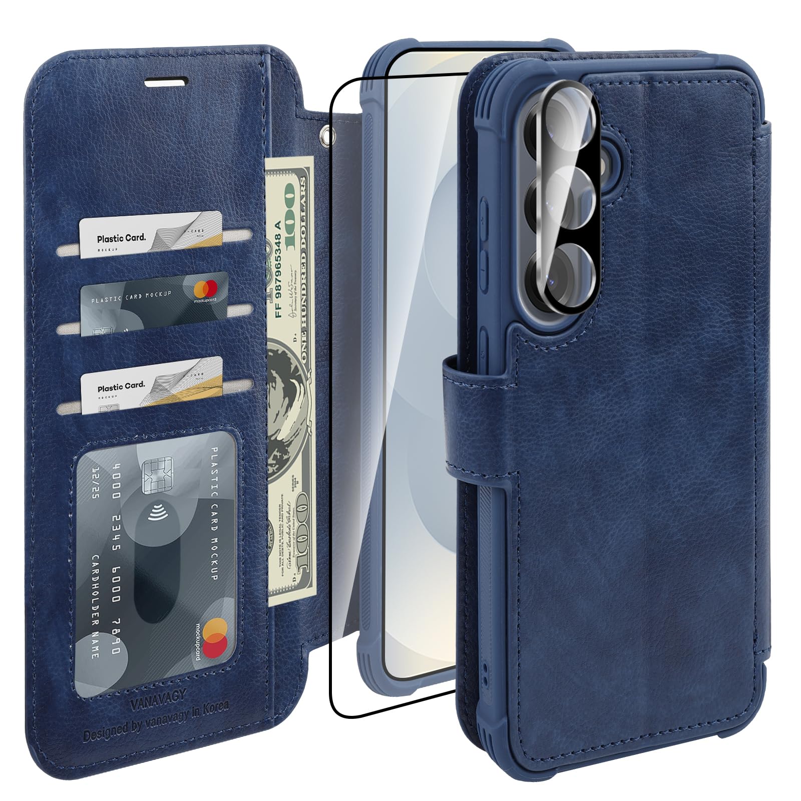 Aazon.co: VANAVAGY Wallet Case For Galaxy S24 Ultra With RFID Flip