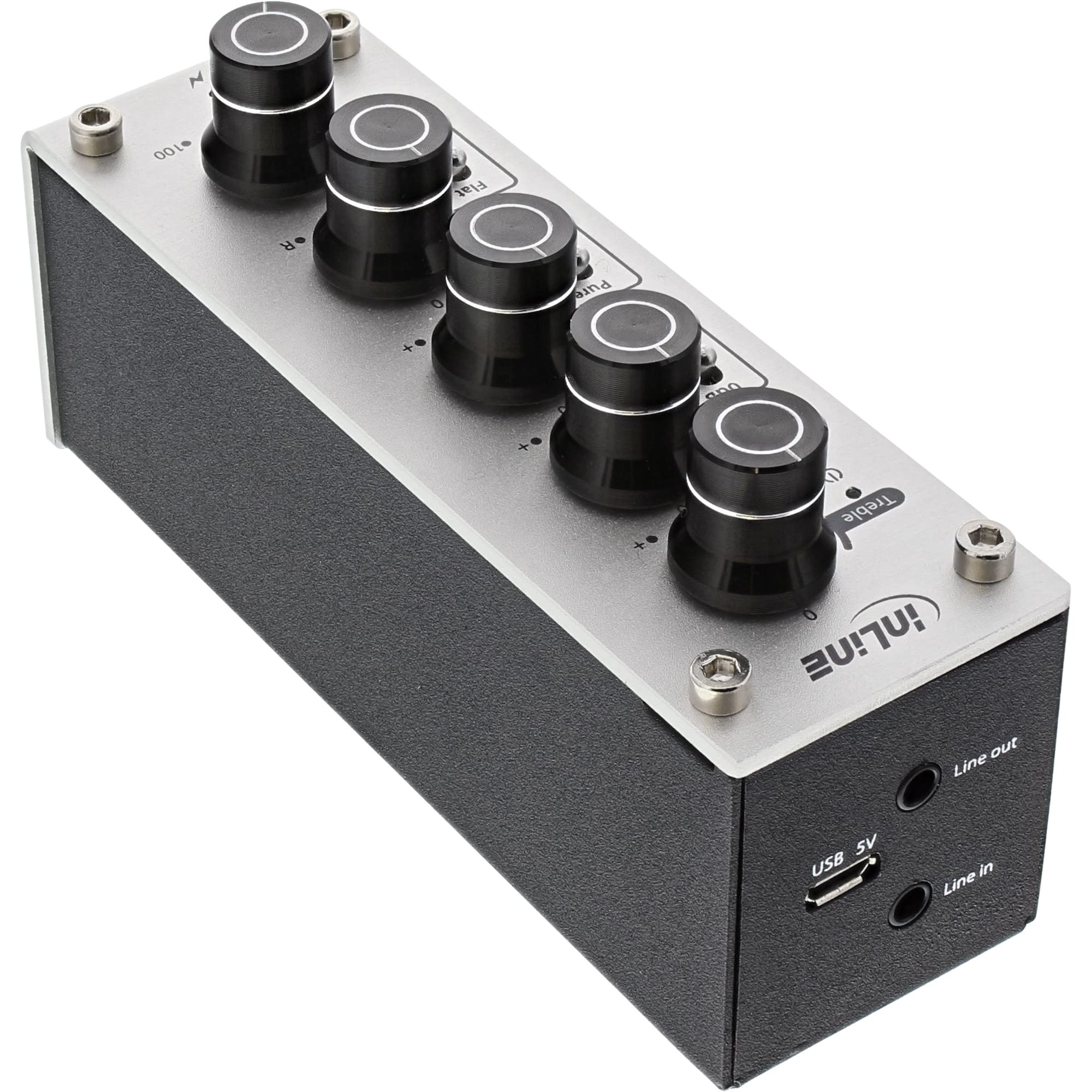 InLine 99204I AmpEQ mobile, Hi-Res AUDIO Kopfhörer-Verstärker und Equalizer, 3,5mm Klinke, mit Akku