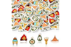 60-Count Fun & Functional Camping-Themed Pencil Erasers