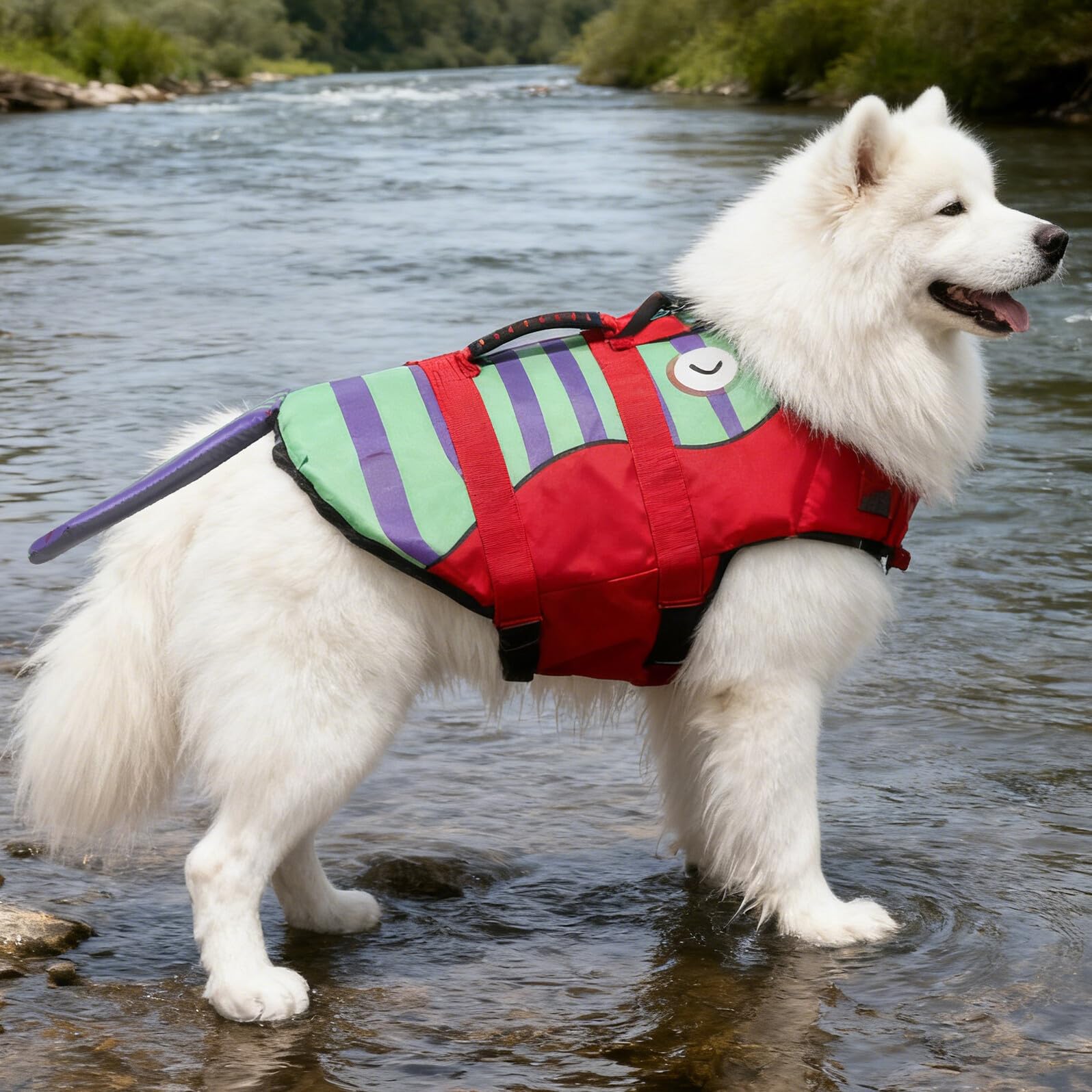 Giubbotto di Salvataggio per Cani di Piccola Giubbotto Galleggiante per Piscina e Spiaggia Fibbie Regolabili e Maniglia Rinforzata Vestiti da Nuoto per Cani Comfort Traspirante