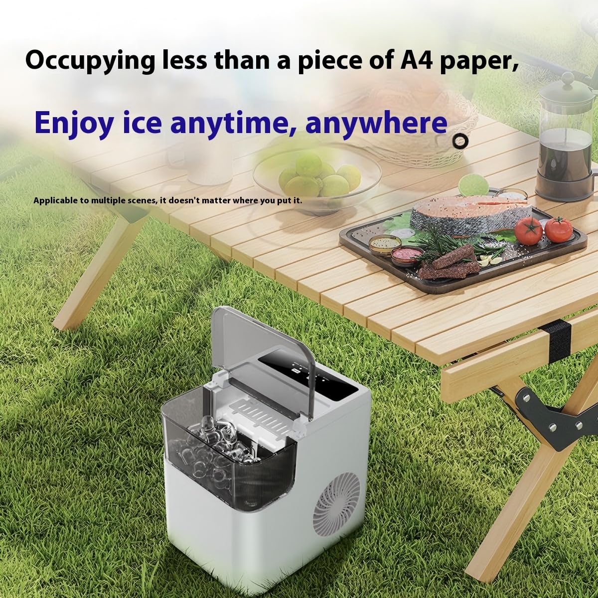 Compact Ice Maker Machine, 26 Lbs/24h Production, 1.2 Lbs Storage, White (White) on Fridge.com - View 4