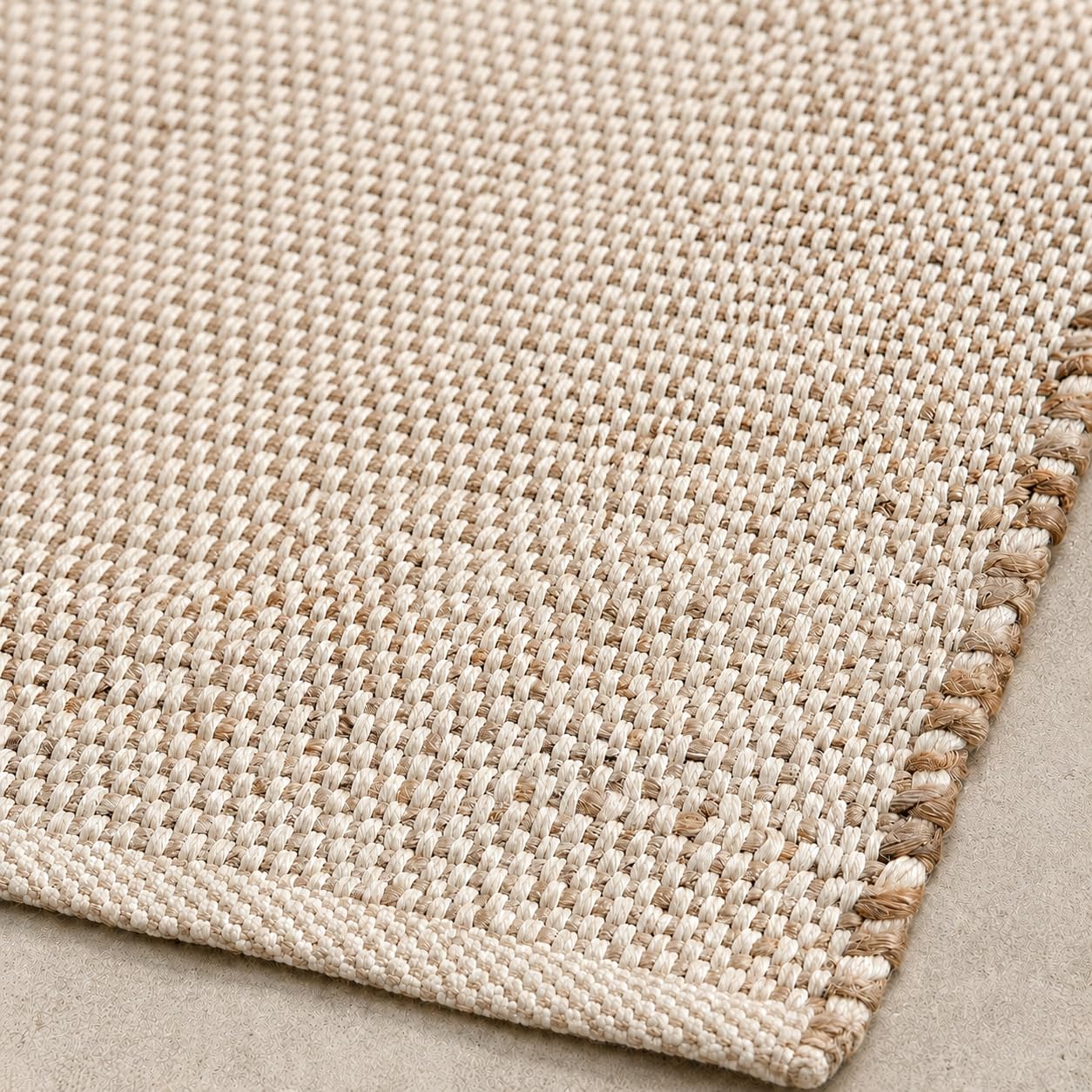 Scandilivin Homes Jute Cotton Hand Woven Area Rug (4' x 6' Natural)