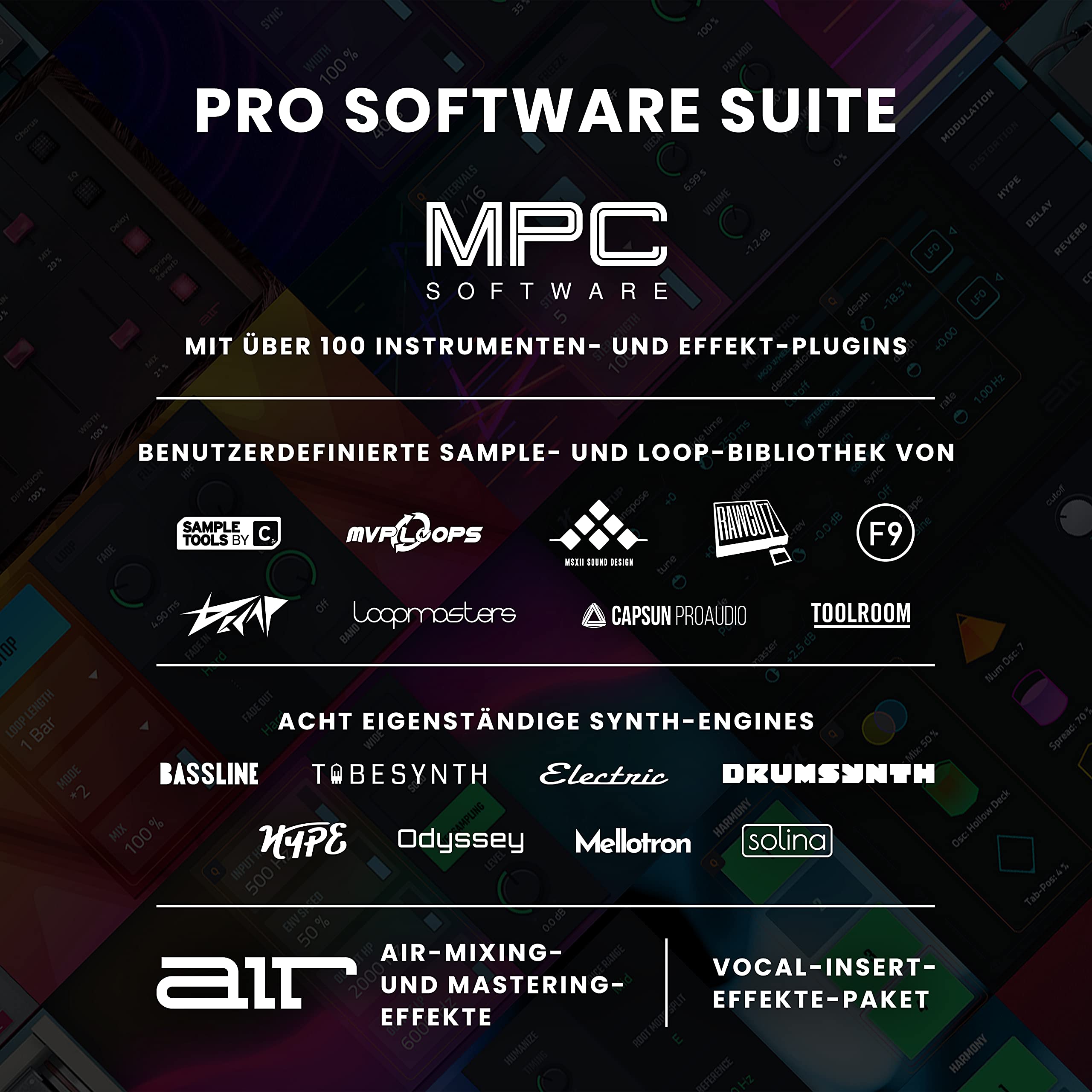 Akai Professional MPC Studio - MIDI Controller Beat Maker mit 16 anschlagdynamischen RGB Pads, MPC Software, zuweisbarem Touch Strip und LCD Display