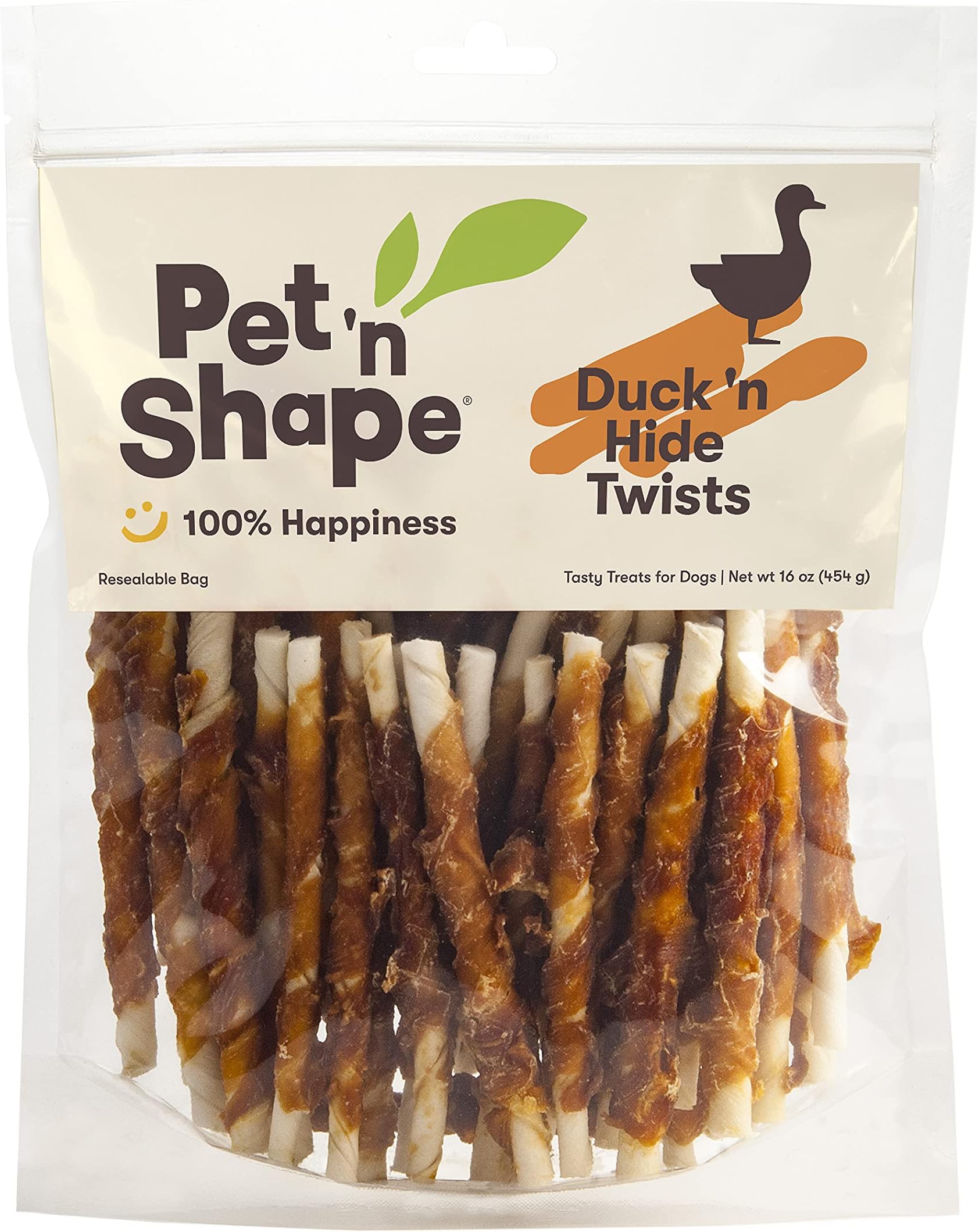 Pet 'n Shape Duck 'n Hide Twists - Duck Wrapped Rawhide Natural Dog Treats, Small, 1 Lb