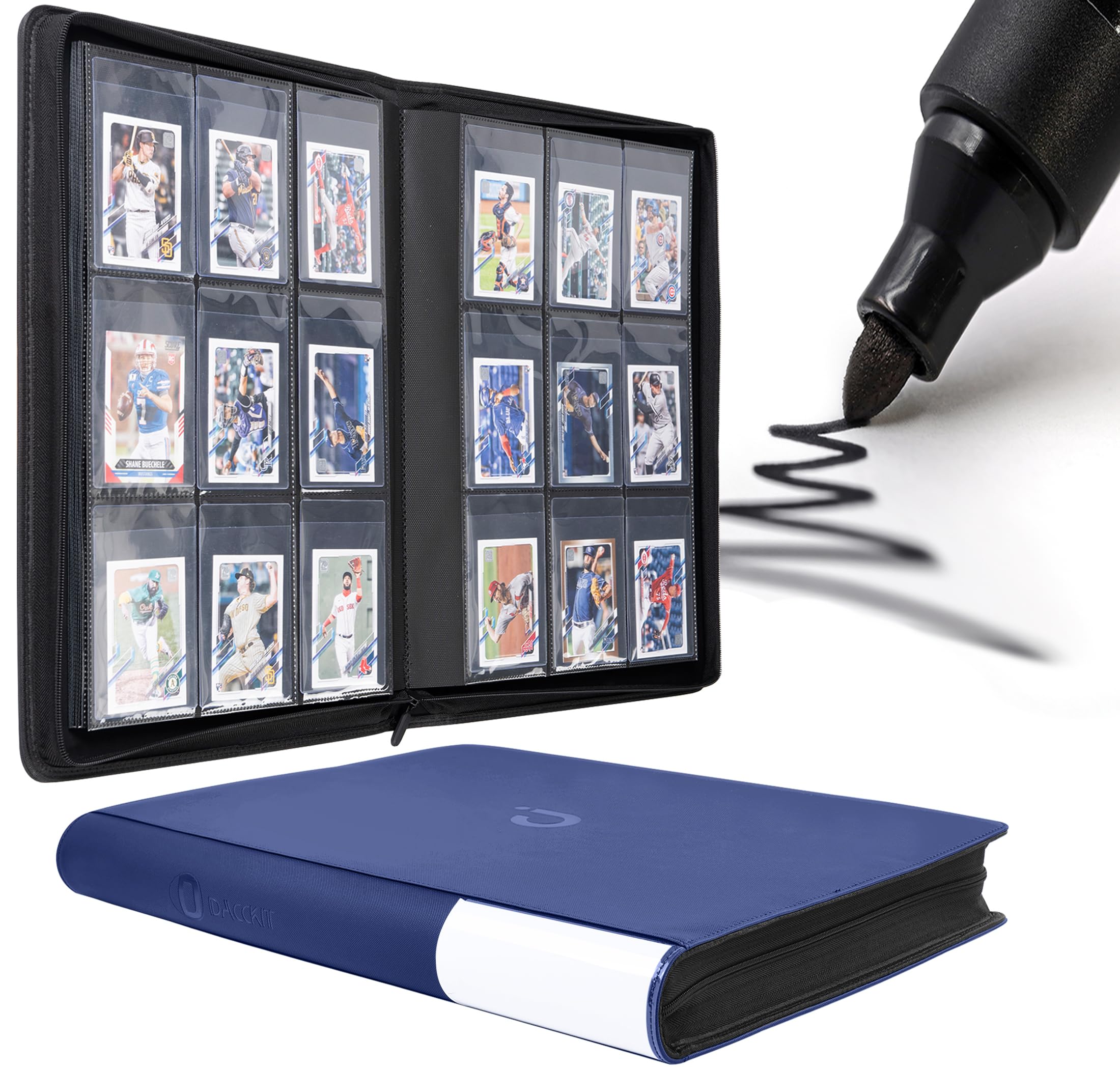 Classeur semi-rigide marine pour 360 porte-cartes de collection