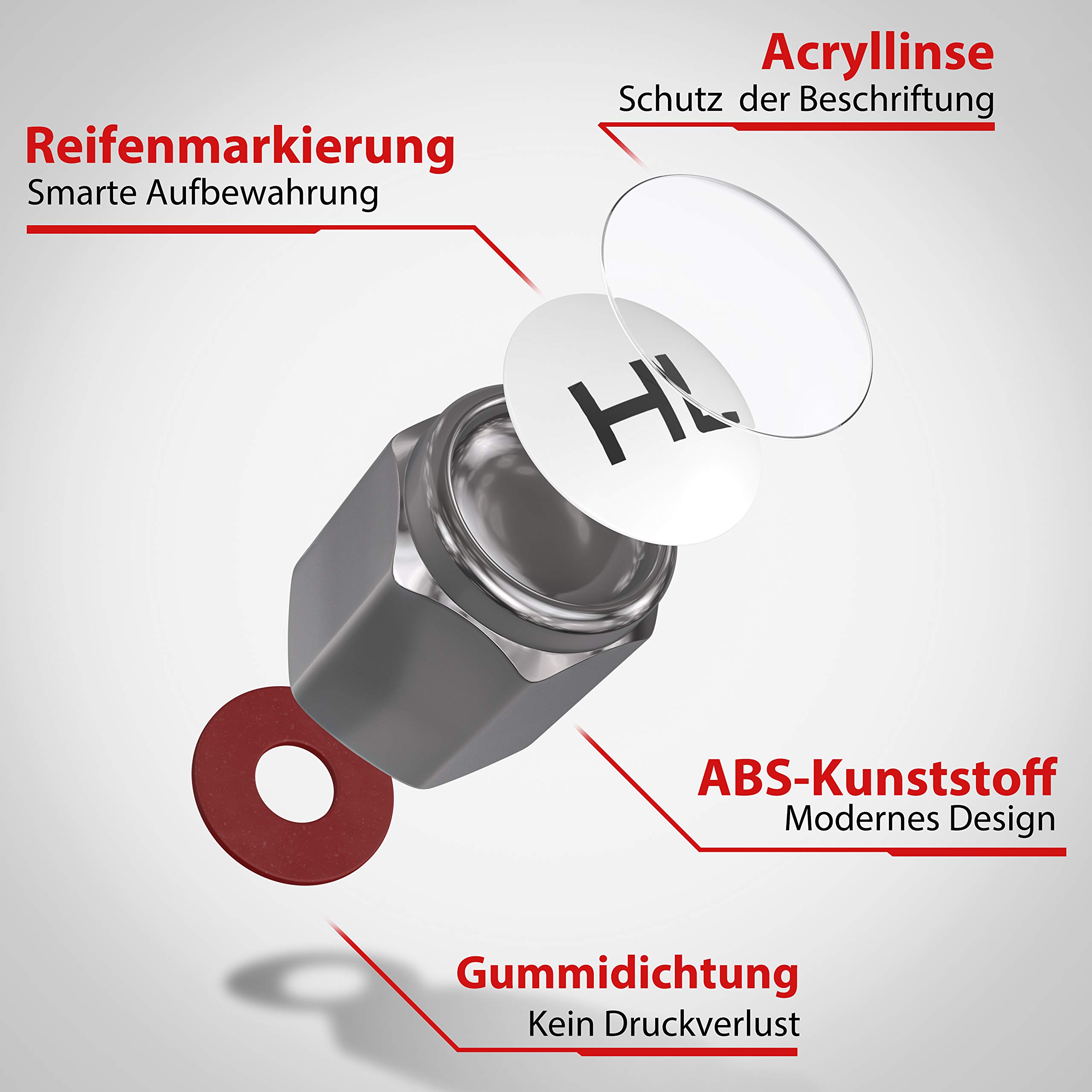 20 Pezzi YOU.S Tappi Valvola In Alluminio Oro Con Guarnizione Per - Foto 10