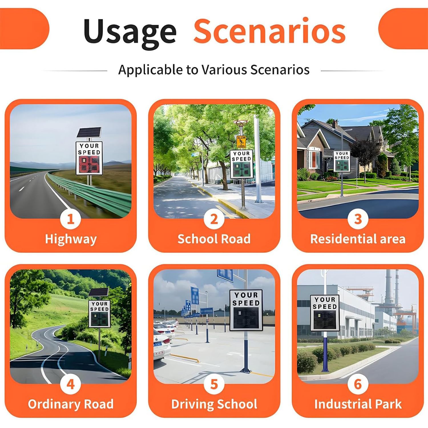 Señal de retroalimentación de velocidad de radar alimentada por energía solar, pantalla LED con control remoto, señal de radar de velocidad para la seguridad del tráfico