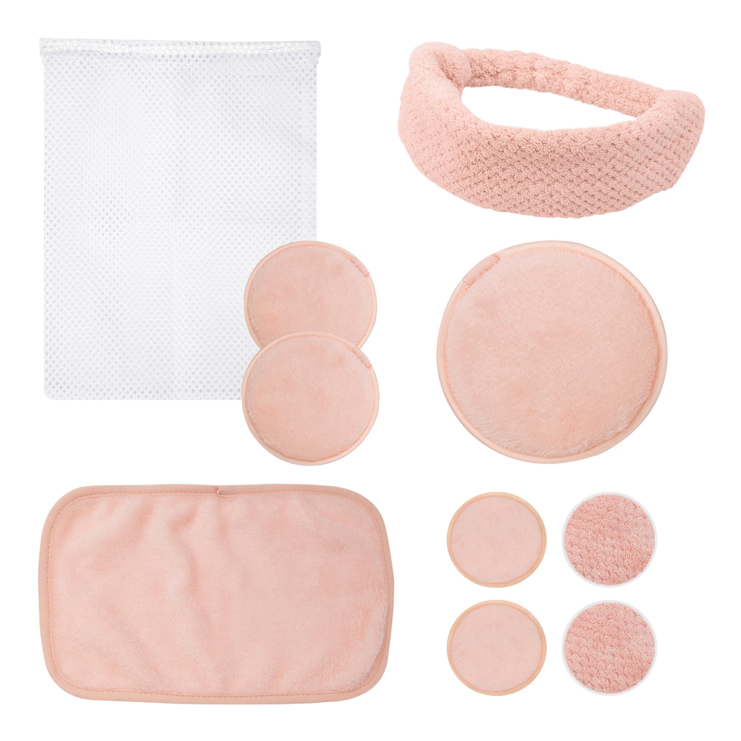Bauer 10PC Facial Cleansing Set/Soft Flannel Face Cloths, Eye Pads