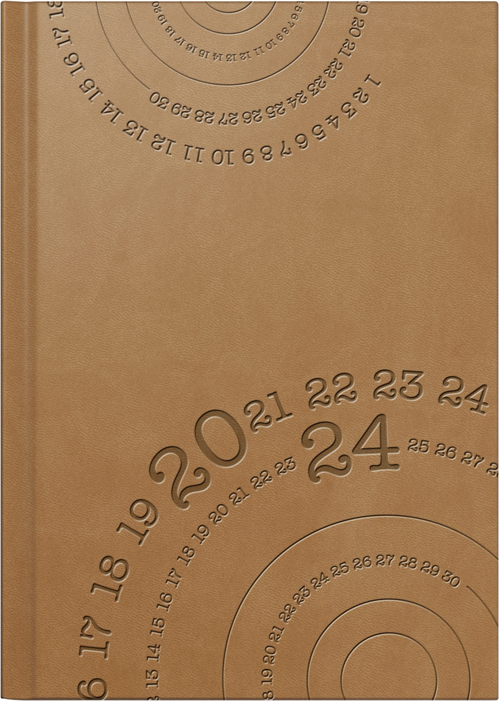 rido/idé Daily calendar model Mentor 2024, 1 page = 1 day, sheet size 14.8 x 20.8 cm, brown