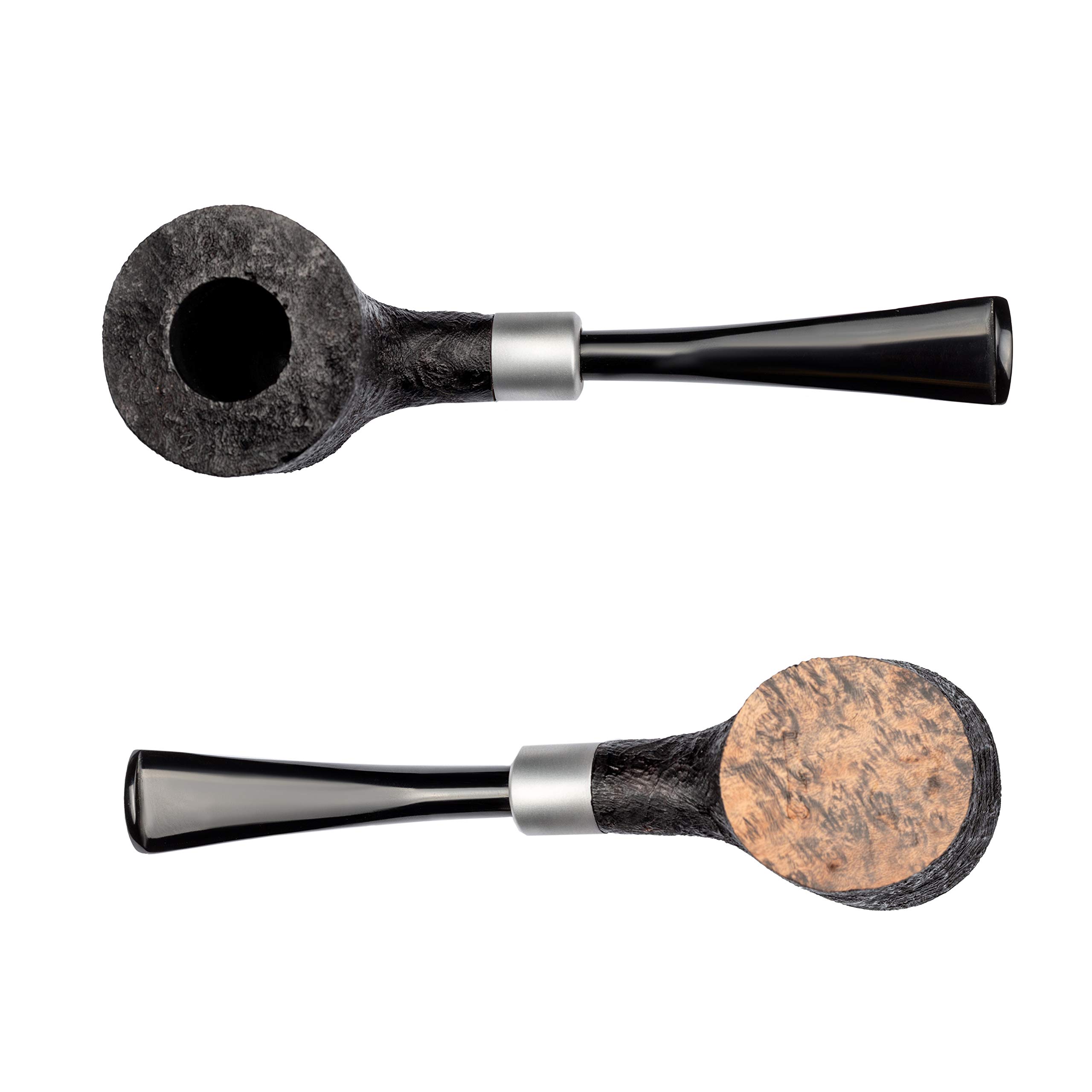 Dr. Watson - Pipa de tabaco, forma clásica Poker, hecha a mano de raíz de brezo (Negra)