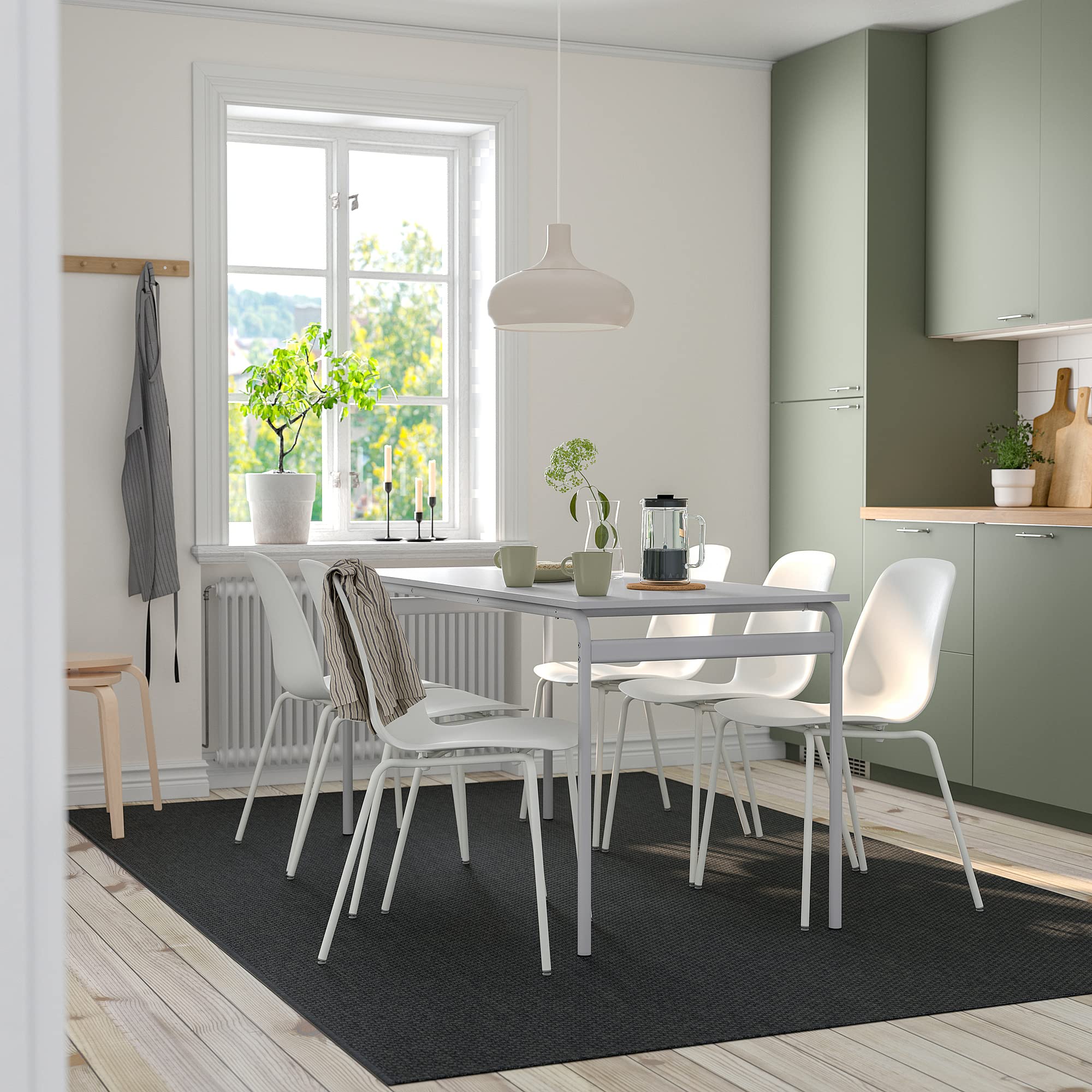 Amazon｜IKEA LIDÅS/GRÅSALA テーブルチェア6脚、160cm、グレー
