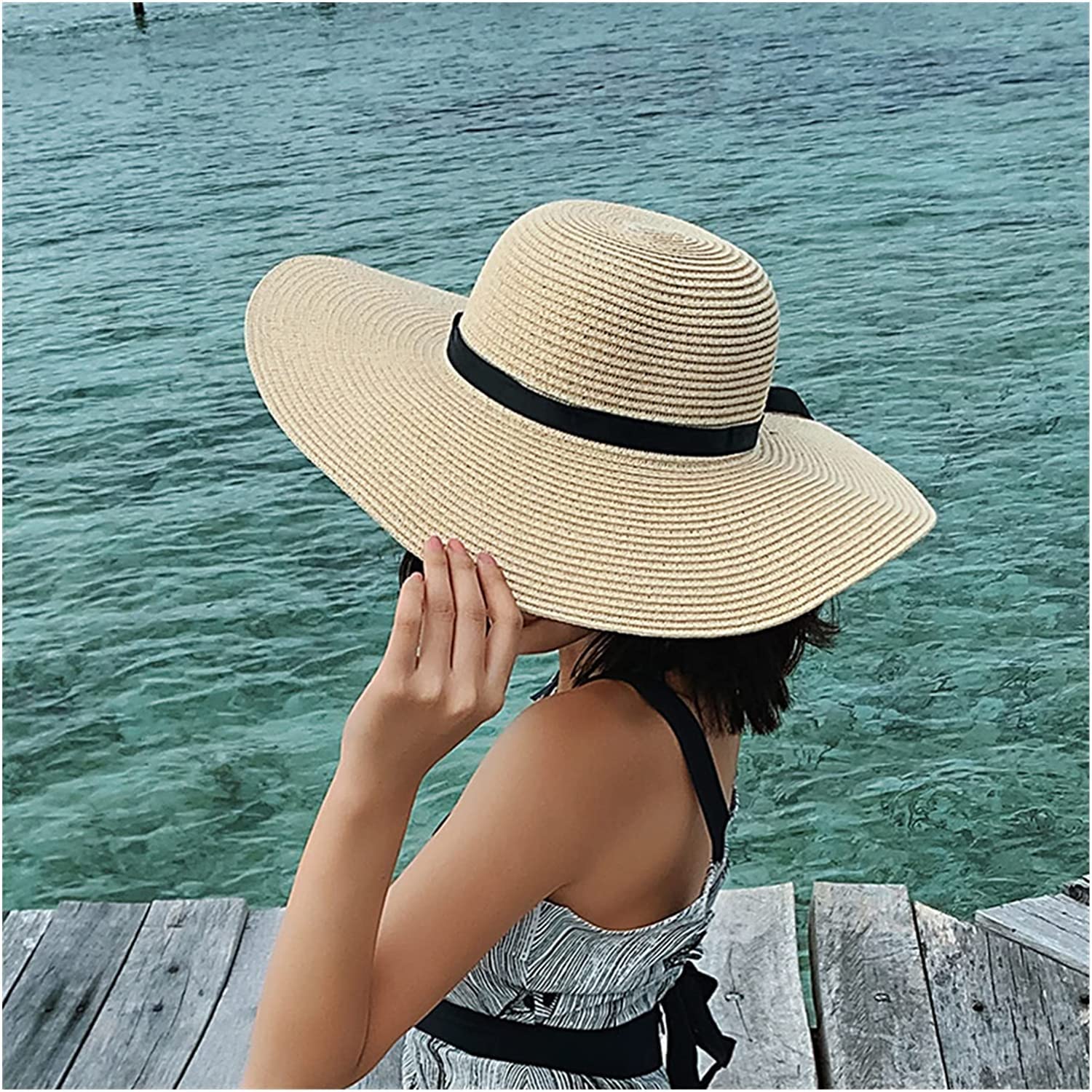 Cappello Da Sole In Paglia Per Donna – Tesa Larga, Regolabile, Pieghevole – Ideale Per Spiaggia, Trekking E Viaggi