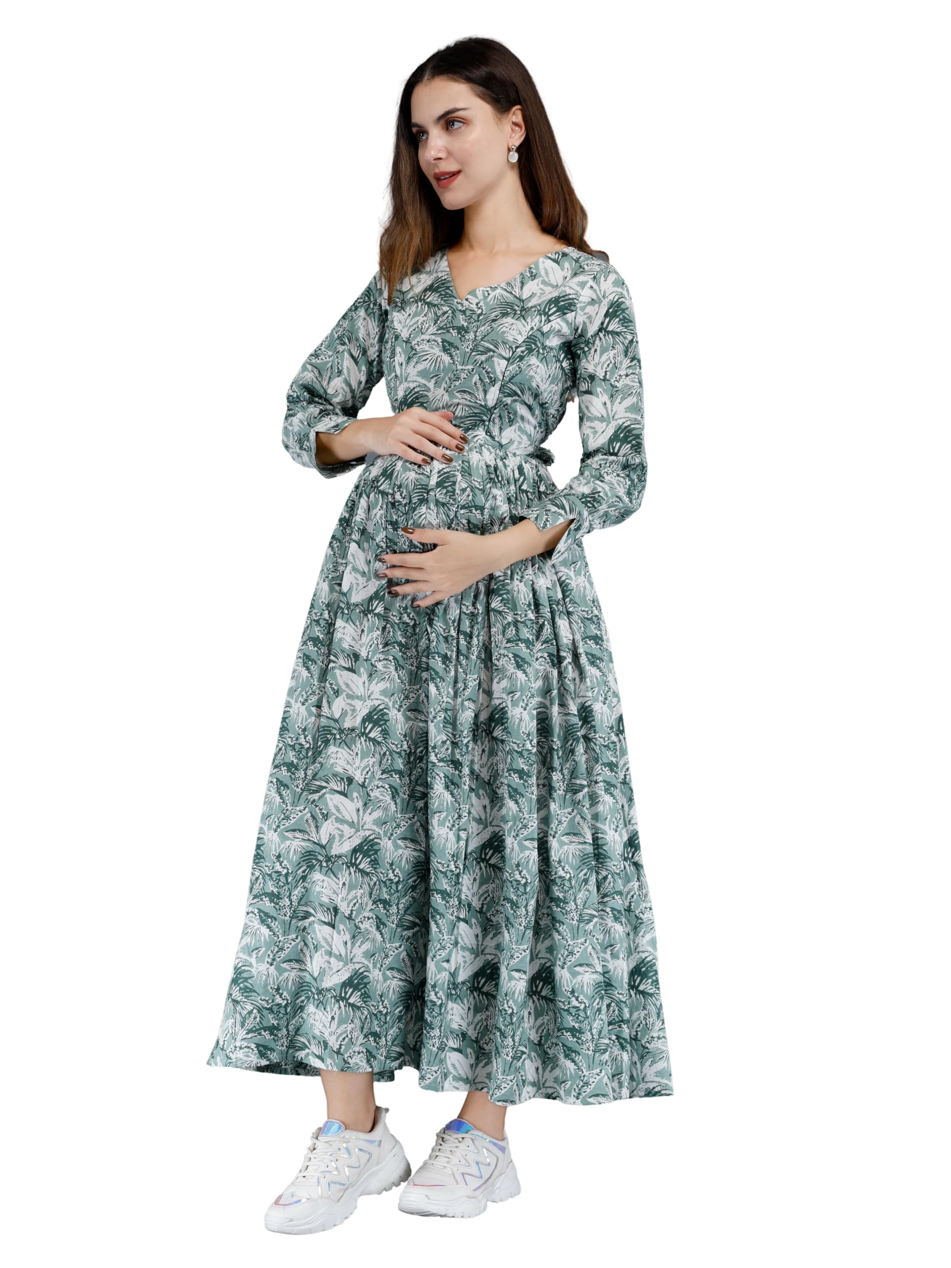 Dhruvi Cotton Women's Anarkali Maternity Feeding Kurta |KurtiWith Zipper| Comfortable & Elegant Pre and Post Pregnancy Kurti Dress/Kurta Dress-picture-55