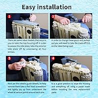 Vista 6 de Upgrade 4 Pack Guide Wheels with 2 Pulley Gears, Part Number 3884997-R6, Replacement Compatible with Maytronics Dolphin, Nautilus CC Plus Automatic