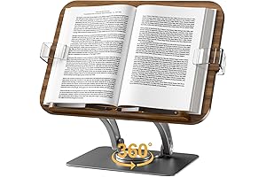 KVRG Adjustable Book Stand Holder for Reading - Foldable, Cookbook Stand, Hands-Free...