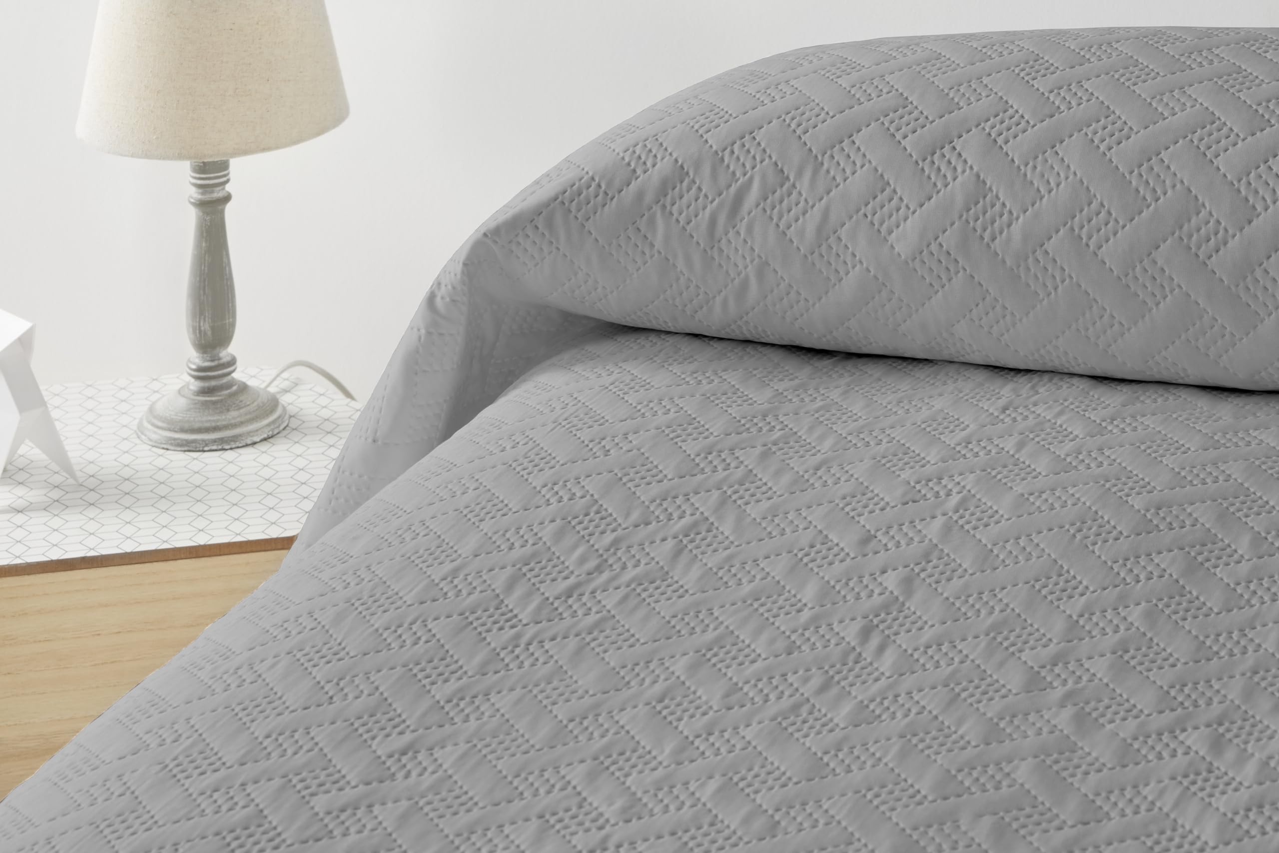 Degrees home - Plain - Bedspread Bed 135 cm - Bouti Bed Quilt - Spring, Summer - 230 x 260 - Grey