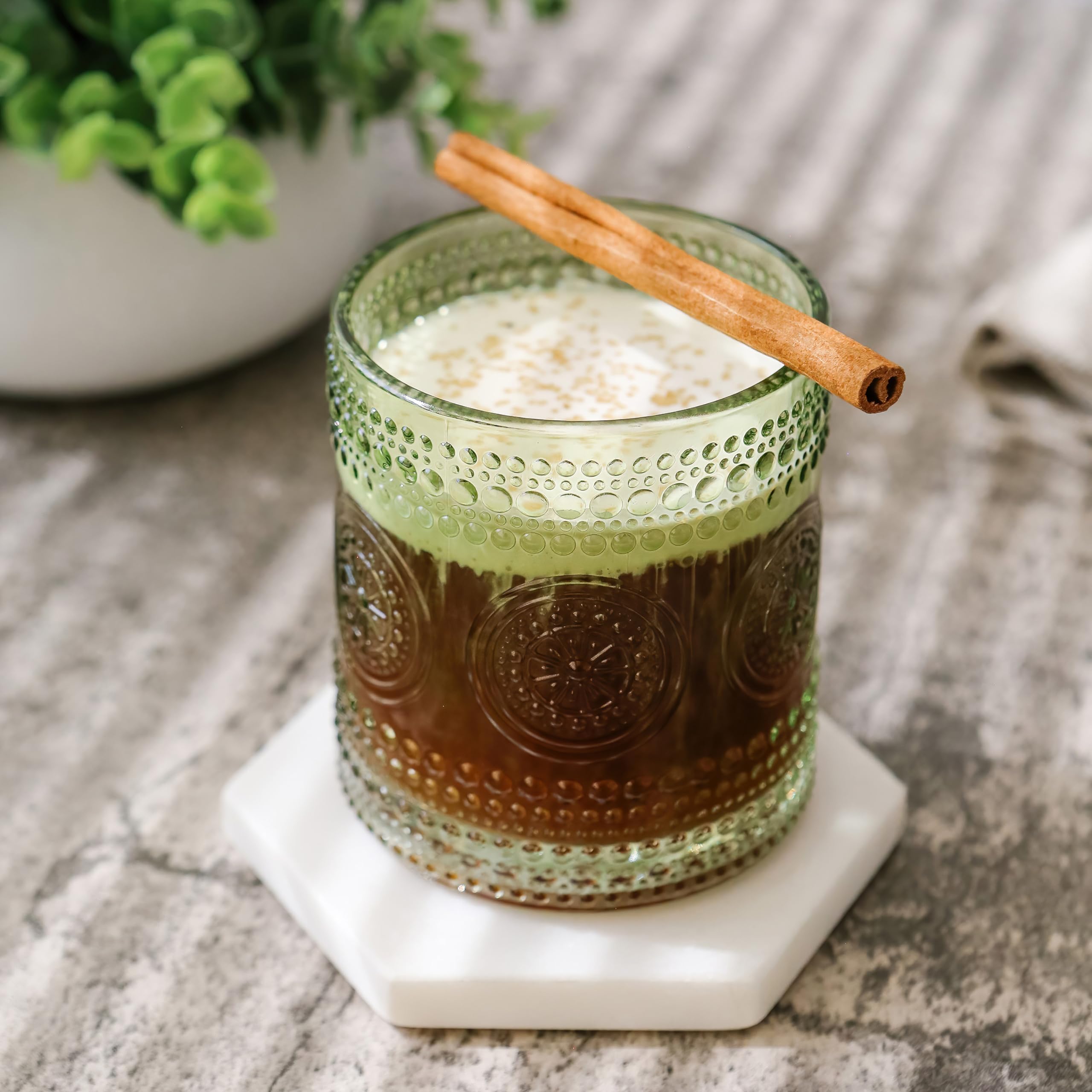 Kate Aspen Hobnail Beaded Floral Rose Gold Drinking Glasses - View #9
