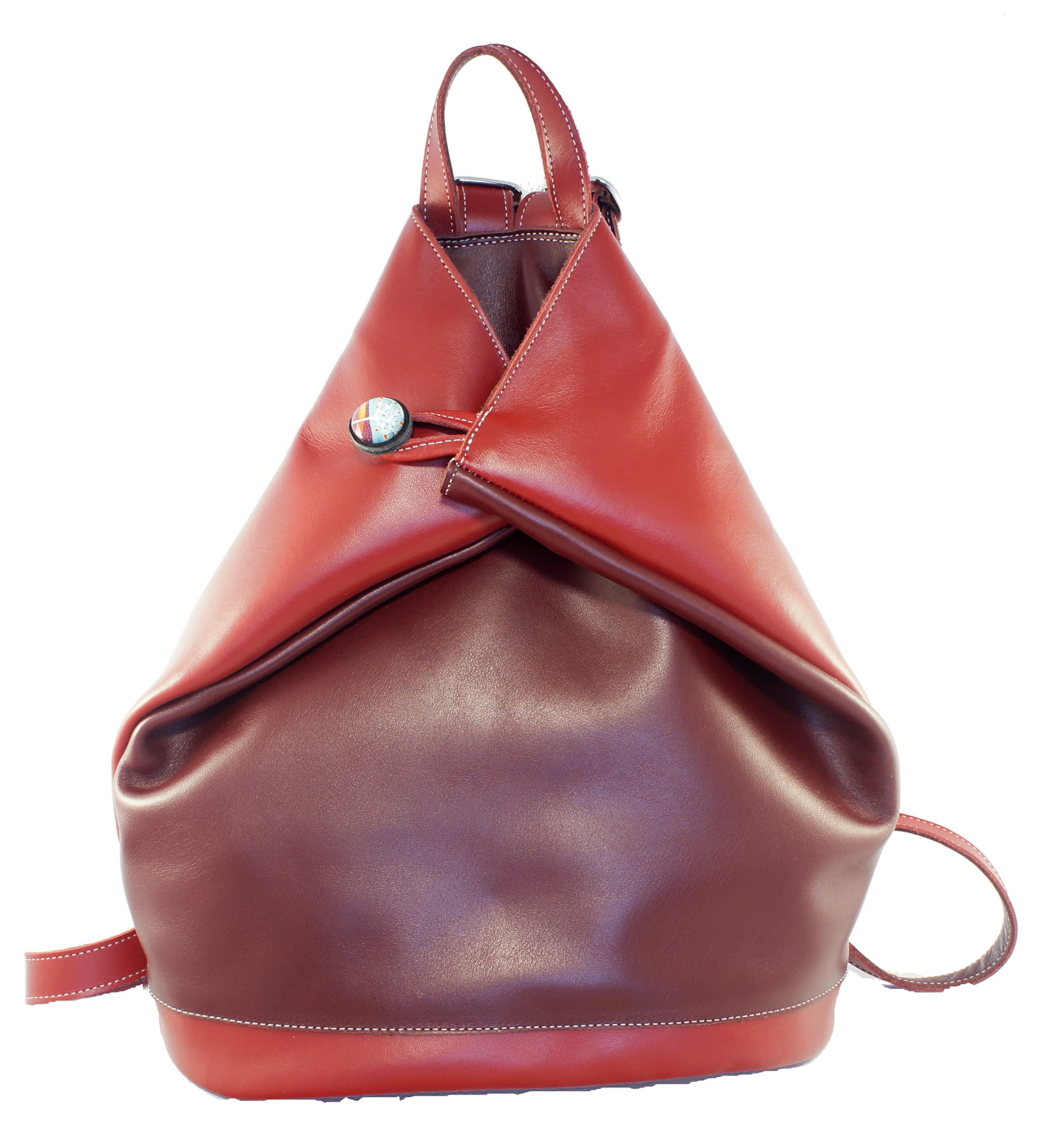 Mochila bolso antirrobo de piel granate