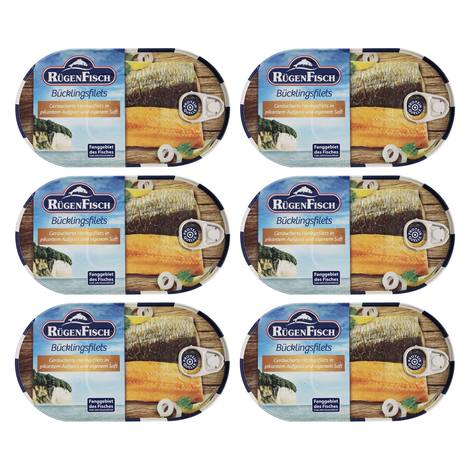 Rügen Fisch Bücklingsfillets in Spicy Infusion (6 x 200 g) Pack of 6