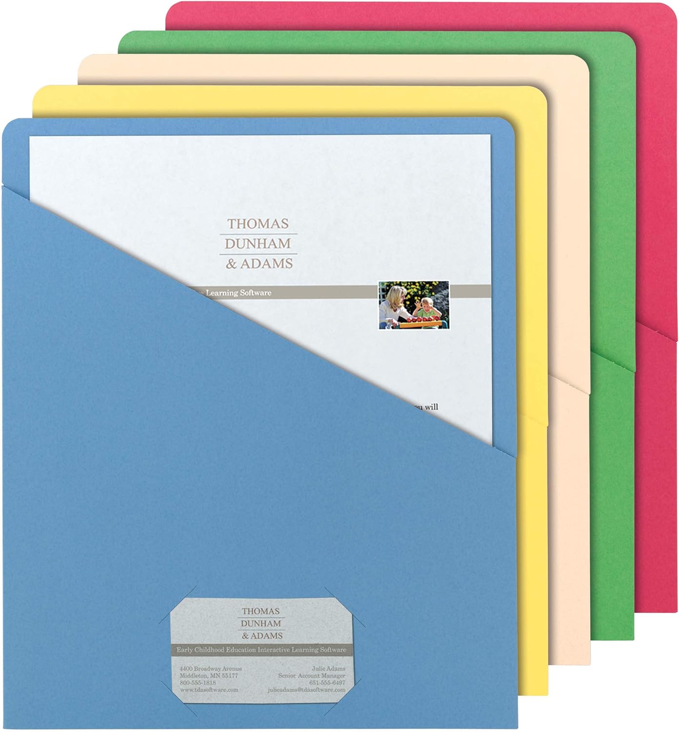 Smead Slash Pocket Folders, Jacket, 11 Point Stock, Letter Size, Blue