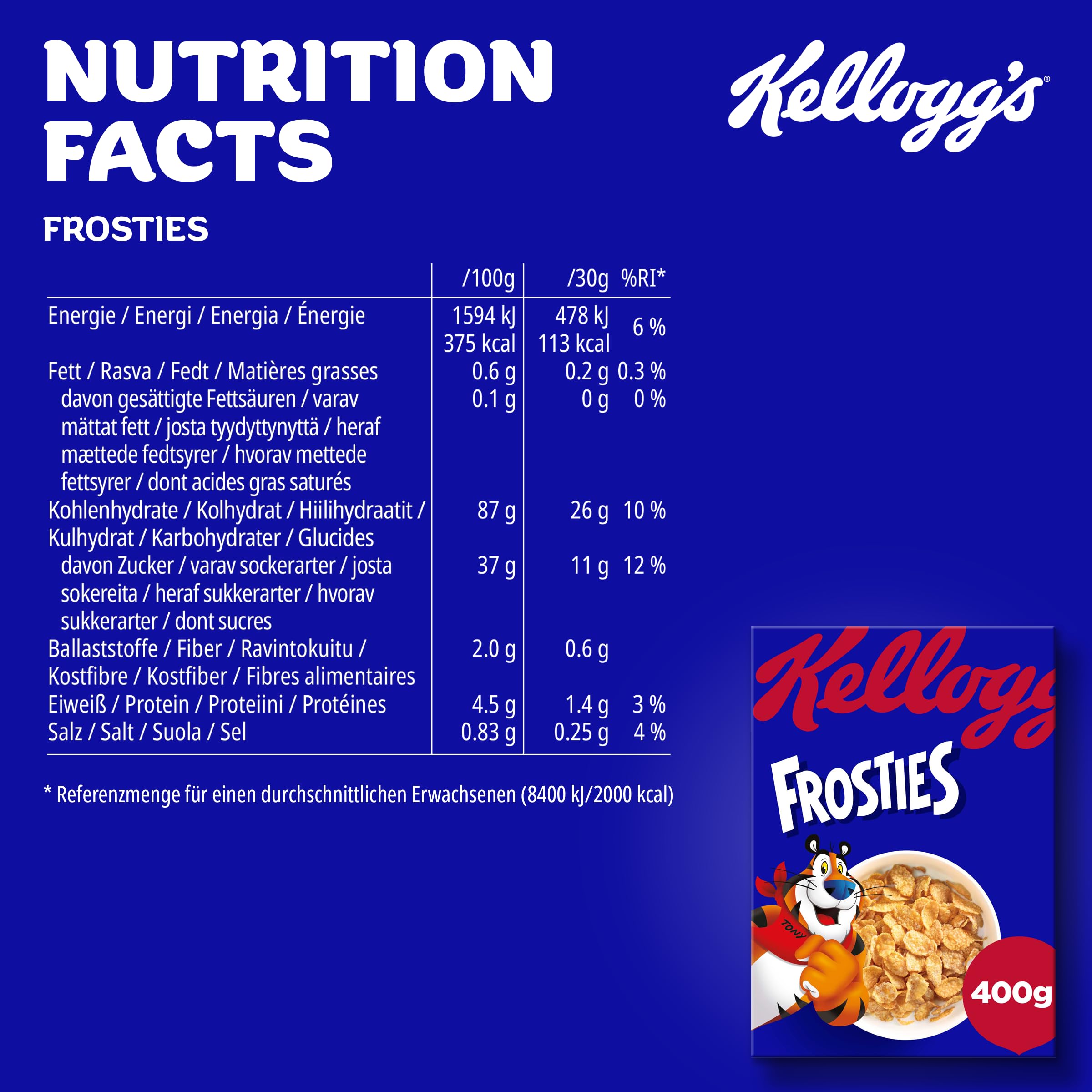 Kellogg’s Cerealien & Cornflakes Mix – je 2x Kellogg's Choco Krispies Chocos, Frosties & Rice Krispies – ohne künstliche Farb- und Aromastoffe
