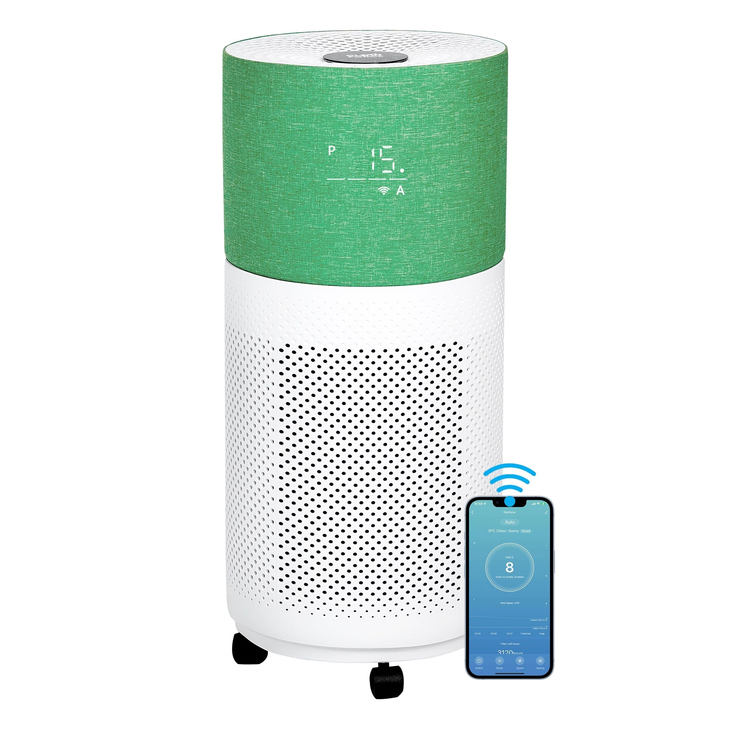 CleanForce Rainbow H13 True HEPA Air Purifier for Home Large Room, Bedroom, up to 2550sqft, Smart App-Control air Quality Monitor, Filters dust Pollen Smoke Odor VOCs