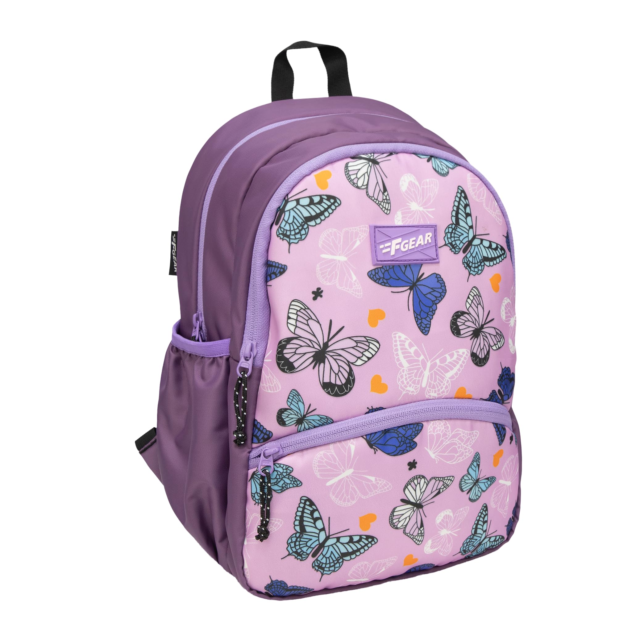 f gear Brio Purple Butterfly 13L Kids Backpack|Fun Dinosaur Print|2 Compartments & 1 Pocket, Durable, Lightweight, Comfortable|Perfect School & Picnic Bag|Water-Resistant Multipurpose for Kids-picture-17